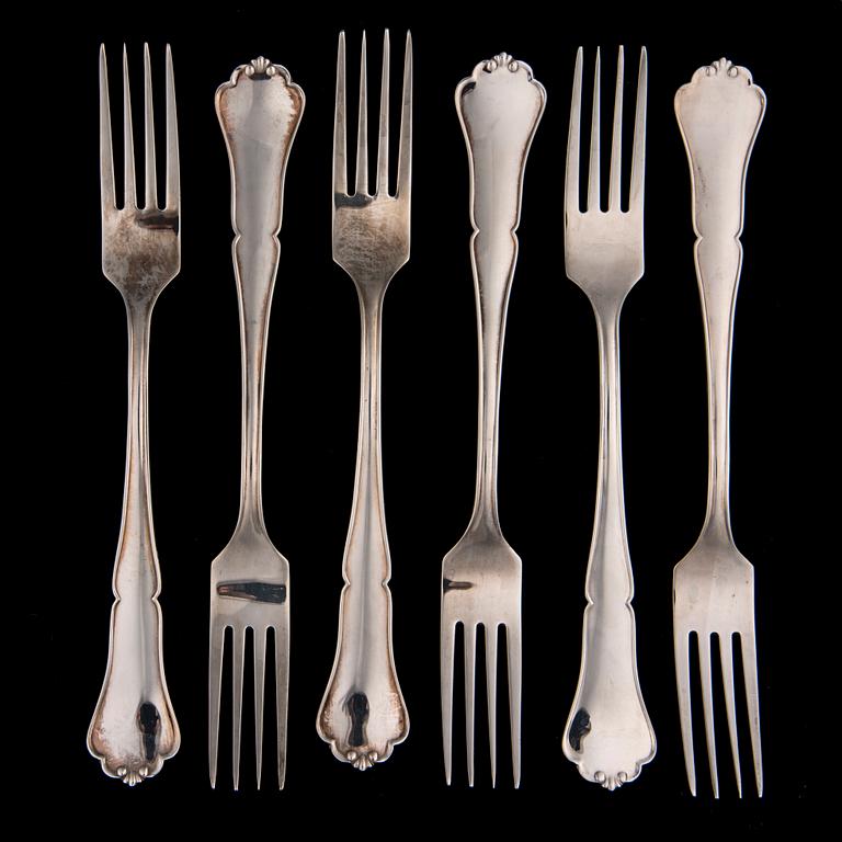 BESTICK, silver, 6+6 st "Chippendale", 2004.