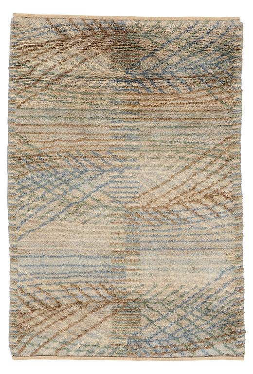 Barbro Nilsson, MATTO, "Marina, ljus", knotted pile, ca 227 x 151 cm, signed AB MMF BN.
