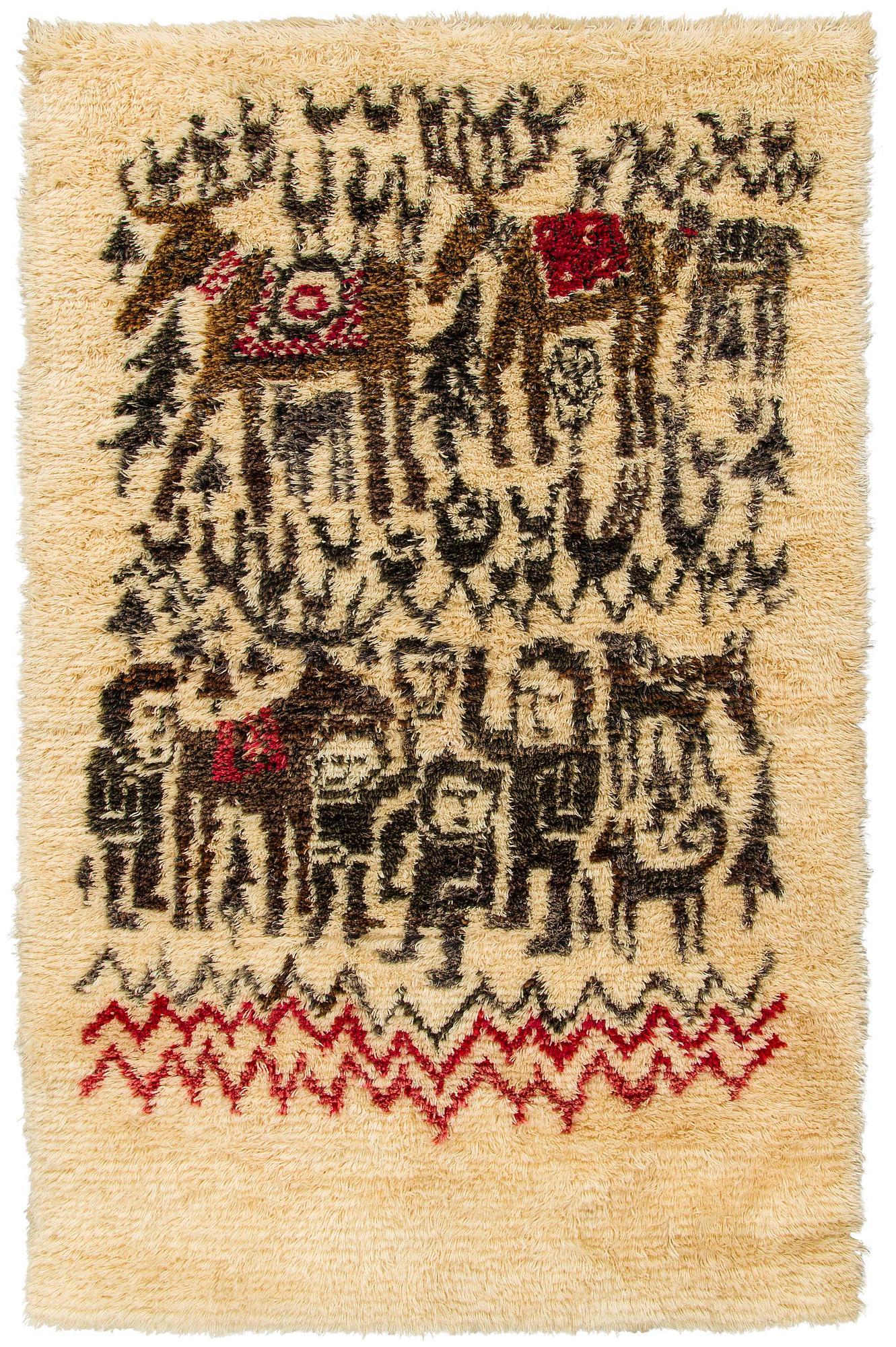 Heli Vuori-Soini, ryijy "Lapinkansaa", Suomen Käsityön Ystävät, noin 165 x 105 cm.
