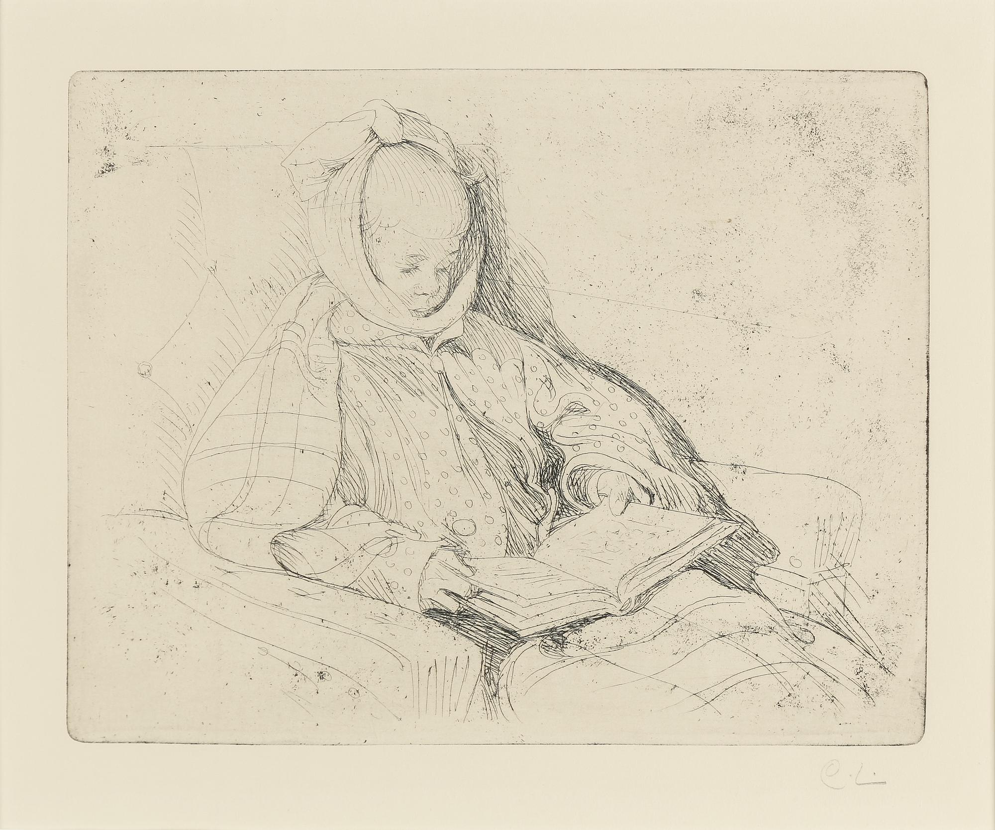 CARL LARSSON, etching, signed C.L. in pencil. Executed 1912. State 1. "Mumps (Esbjörn)".
