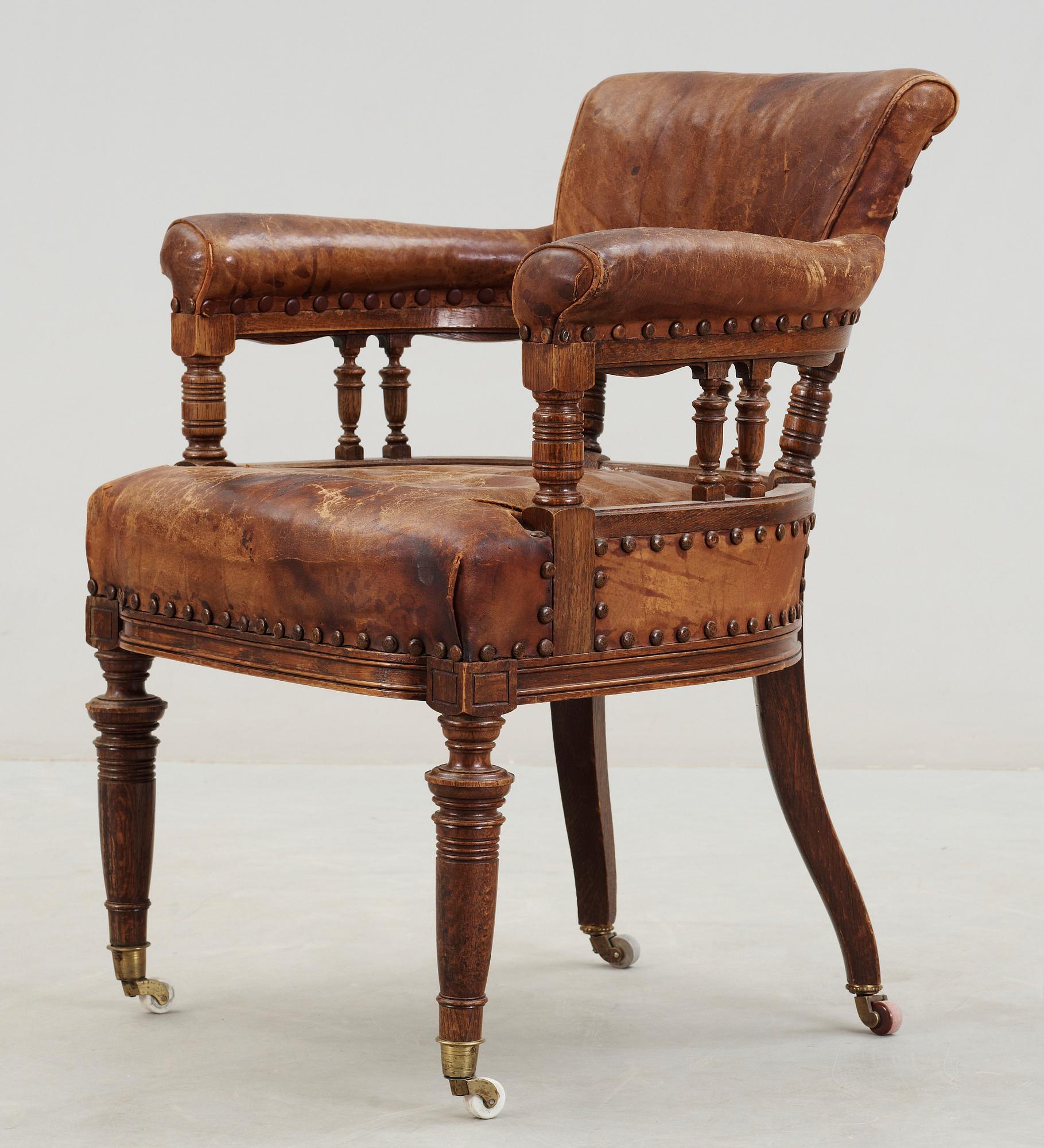 SKRIVBORDSSTOL, empire, 1800-talets andra hälft.