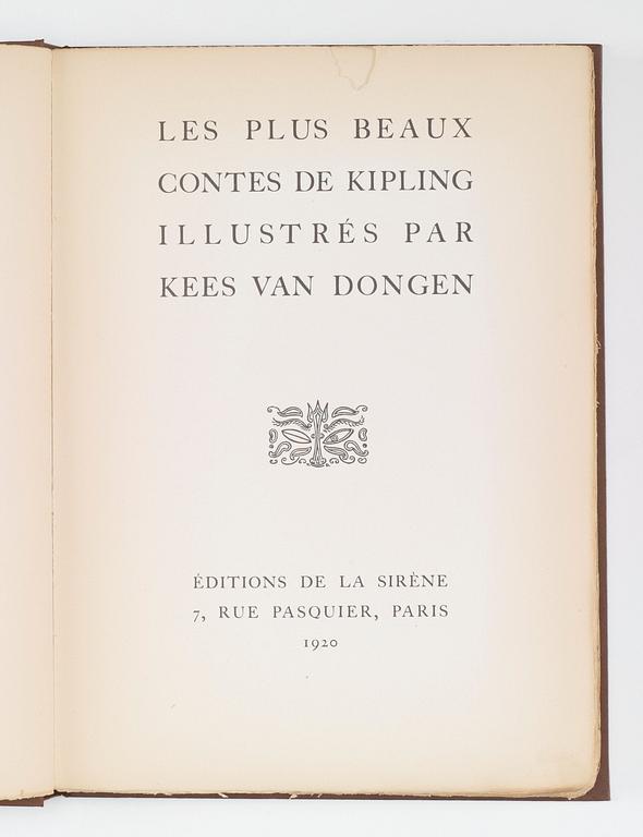 KEES VAN DONGEN, Bok med 23 pochoirer i färg (av L'atelier Marty), upplagan 300 ex, Éditions de la Sirène, Paris 1920.