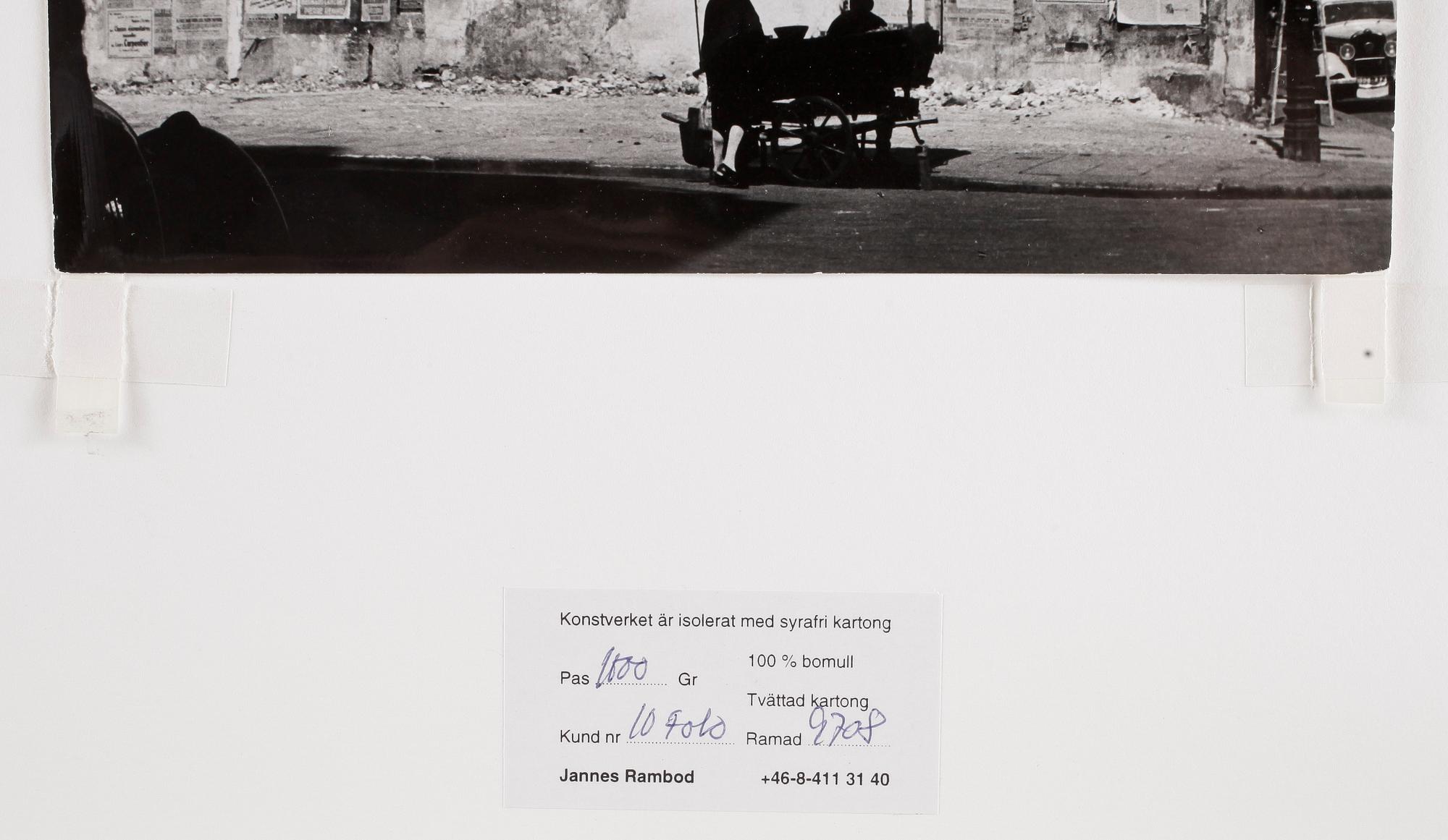 TORE JOHNSON, fotografi, a tergo stämpelsignerad.