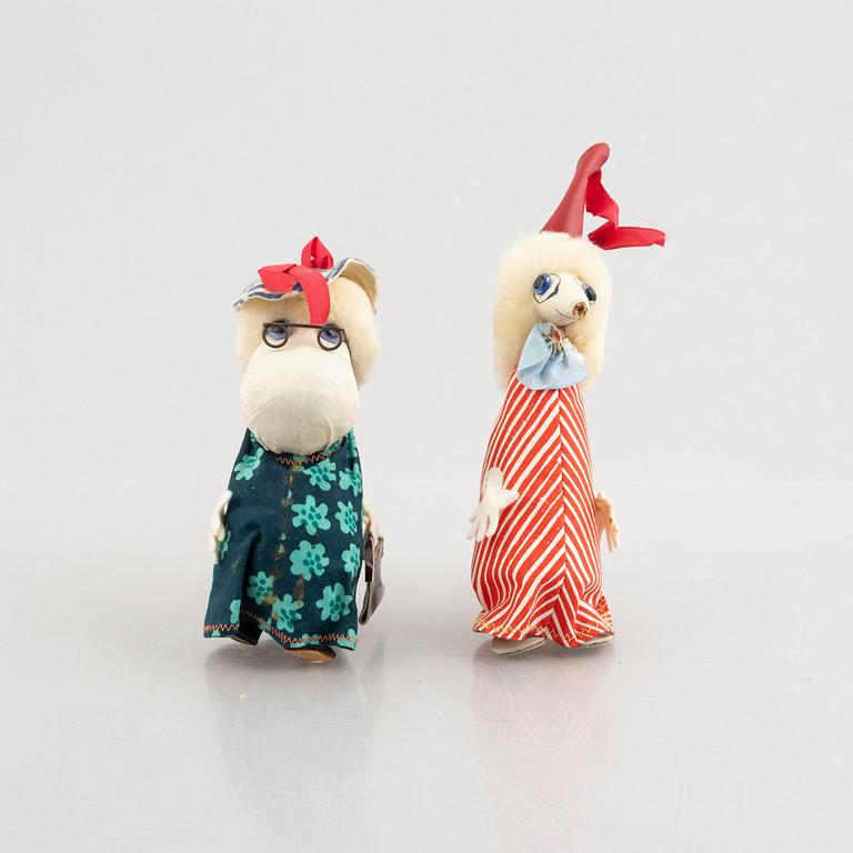 Atelier Fauni, muminfigurer, 2 st, Finland, 1950/60-tal.