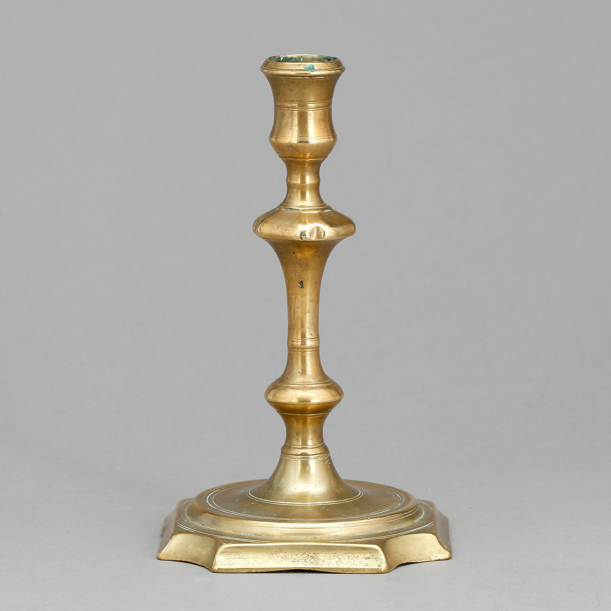LJUSSTAKE, mässing, barock, 1700-talets mitt.
