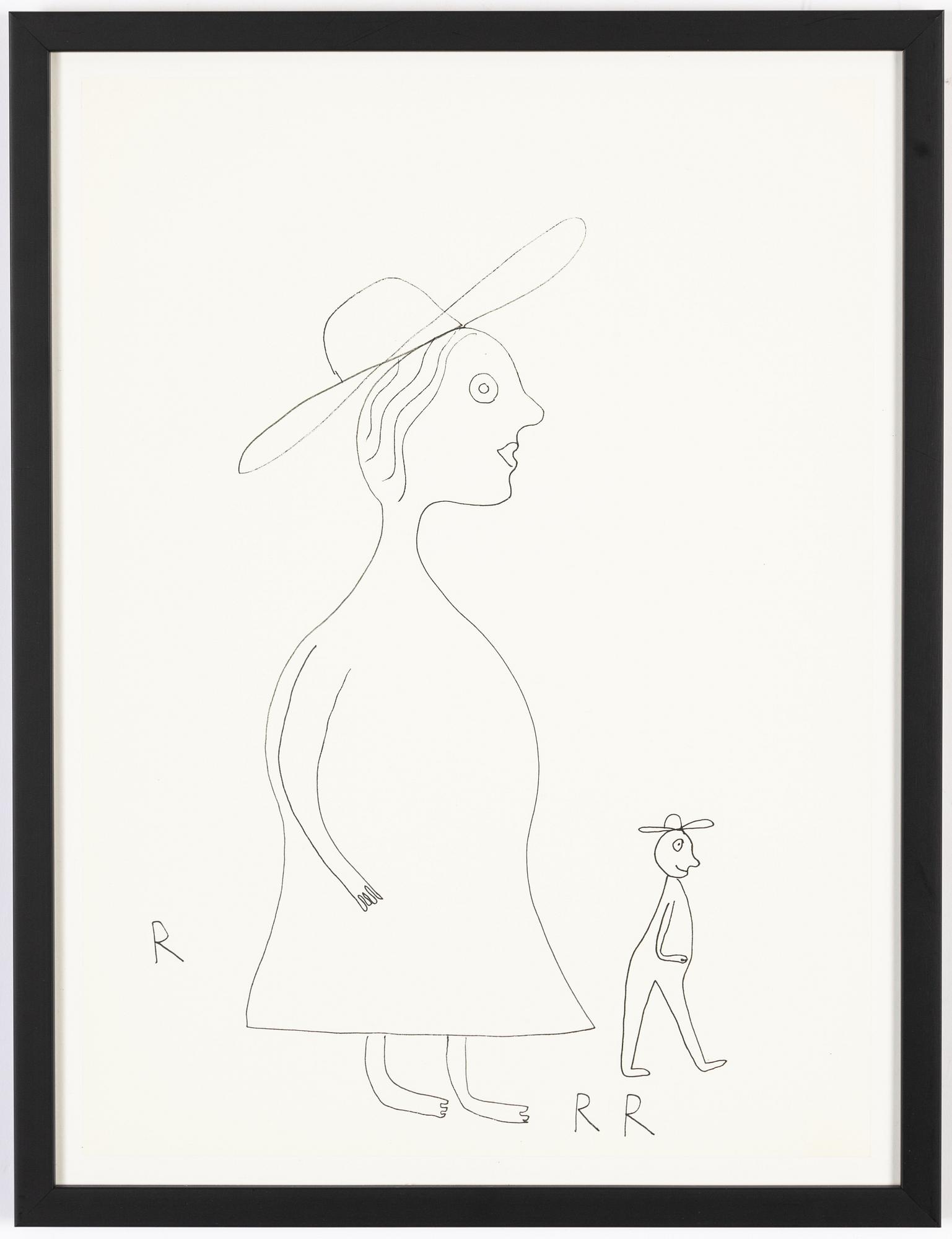 Roger Risberg, indian ink drawing, signed. Executed in 2008.