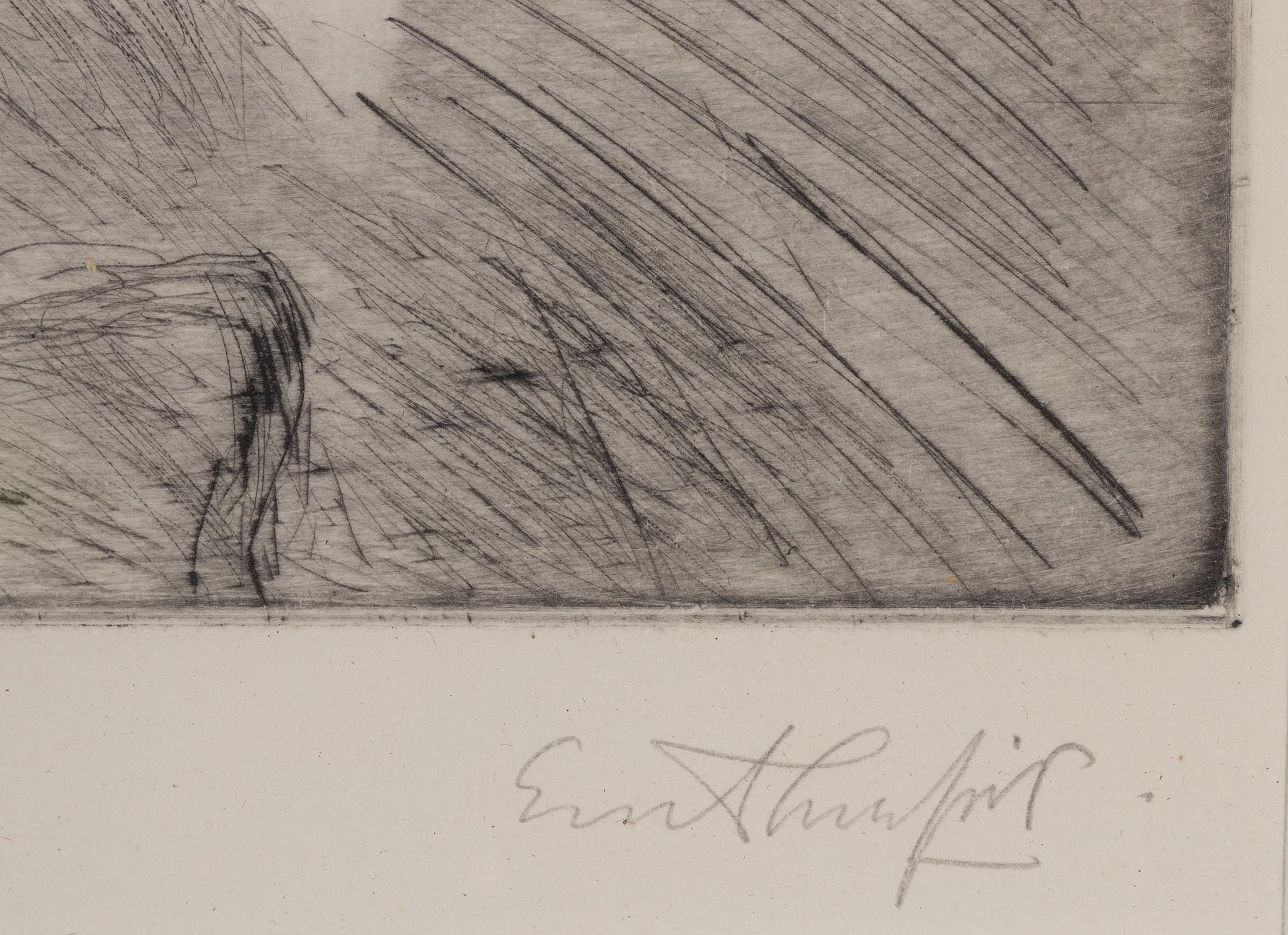 Evert Lundquist, "Vid fönstret (Genom porten)".