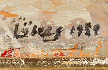 GUNNAR LÖBERG, olja på pannå, signerad.