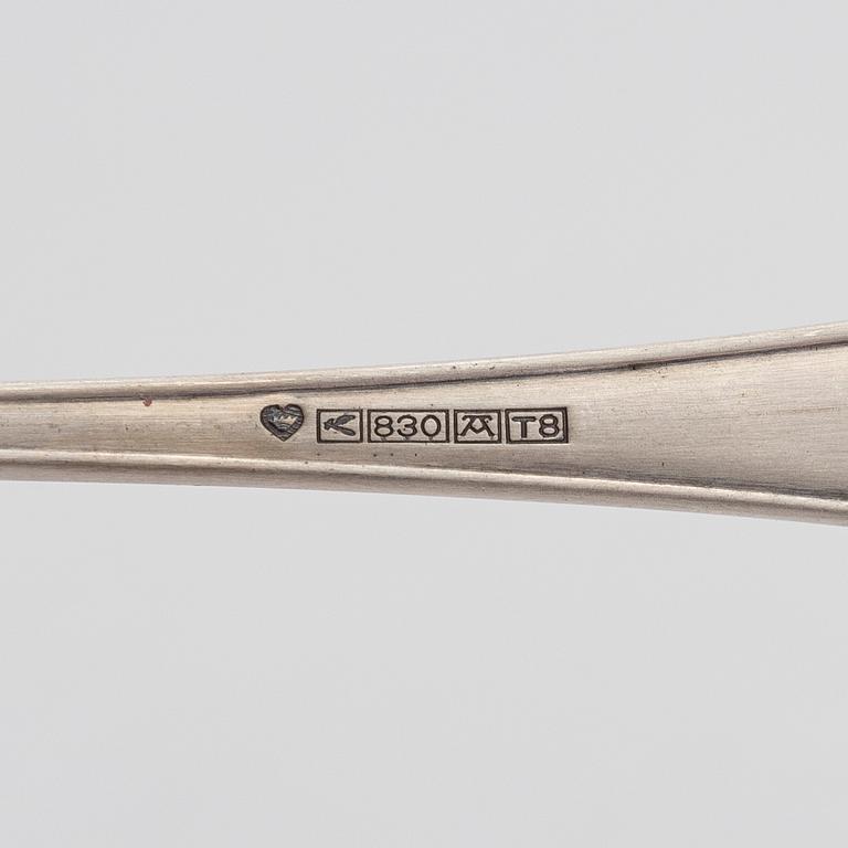 Skedar, 12 st, silver  "Suomi", Kultateollisuus Oy, Åbo 1987-1996.
