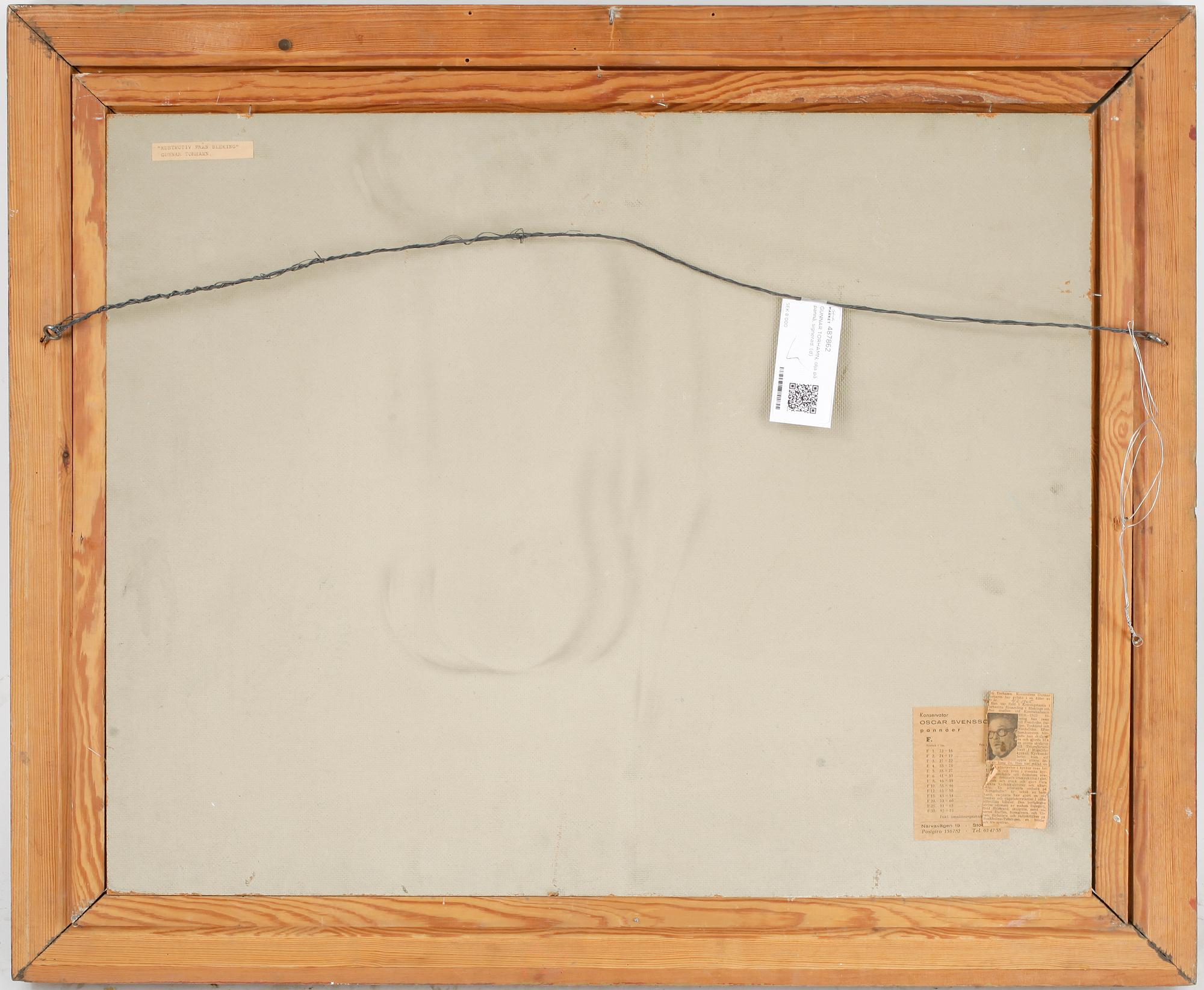 GUNNAR TORHAMN, olja på pannå, signerad.