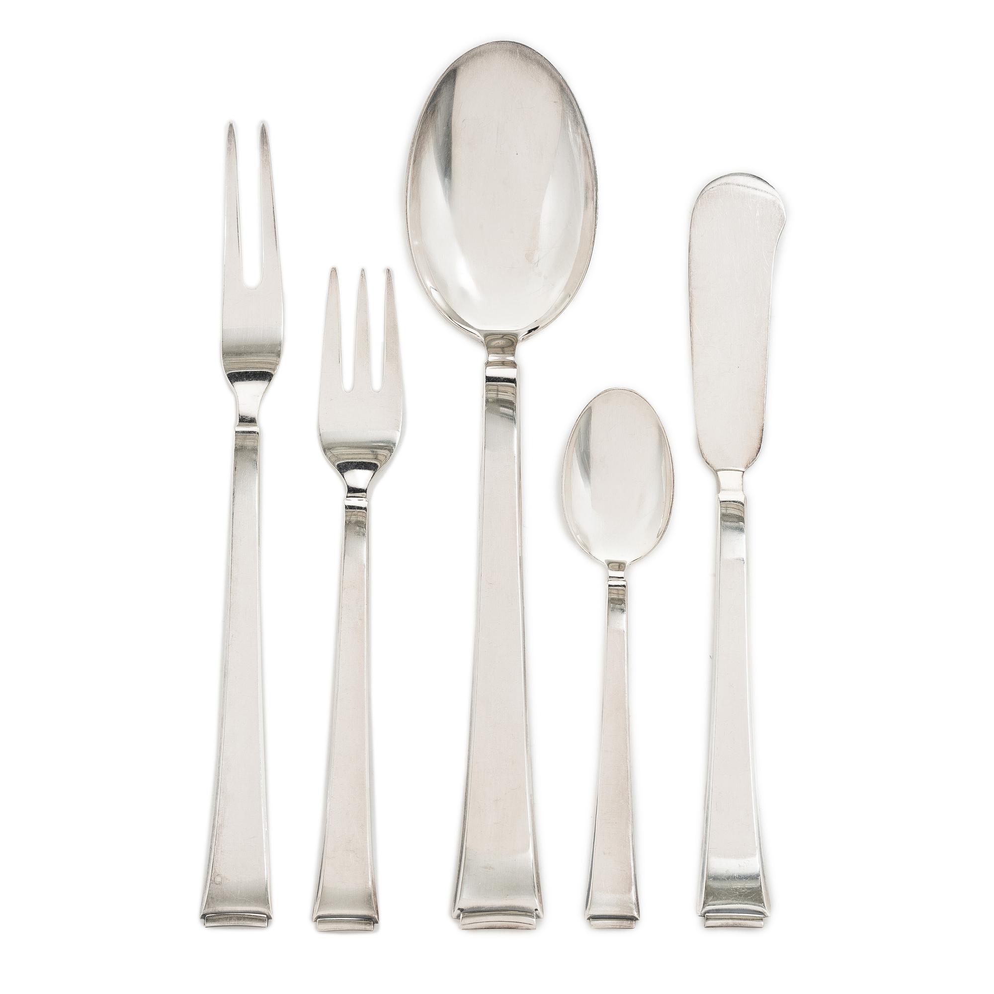 Württembergische Metallwarenfabrik (WMF), Cutlery, 15 pcs, silver, Germany.