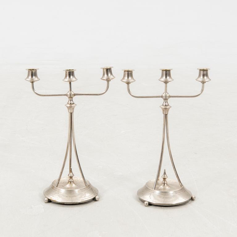 Candelabras, a pair by Oscar Nilsson Eskilstuna, early 20th century.