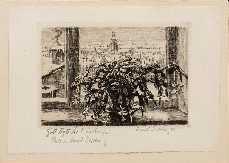 HARALD SALLBERG, a set of five etchings signed dated and numbered.