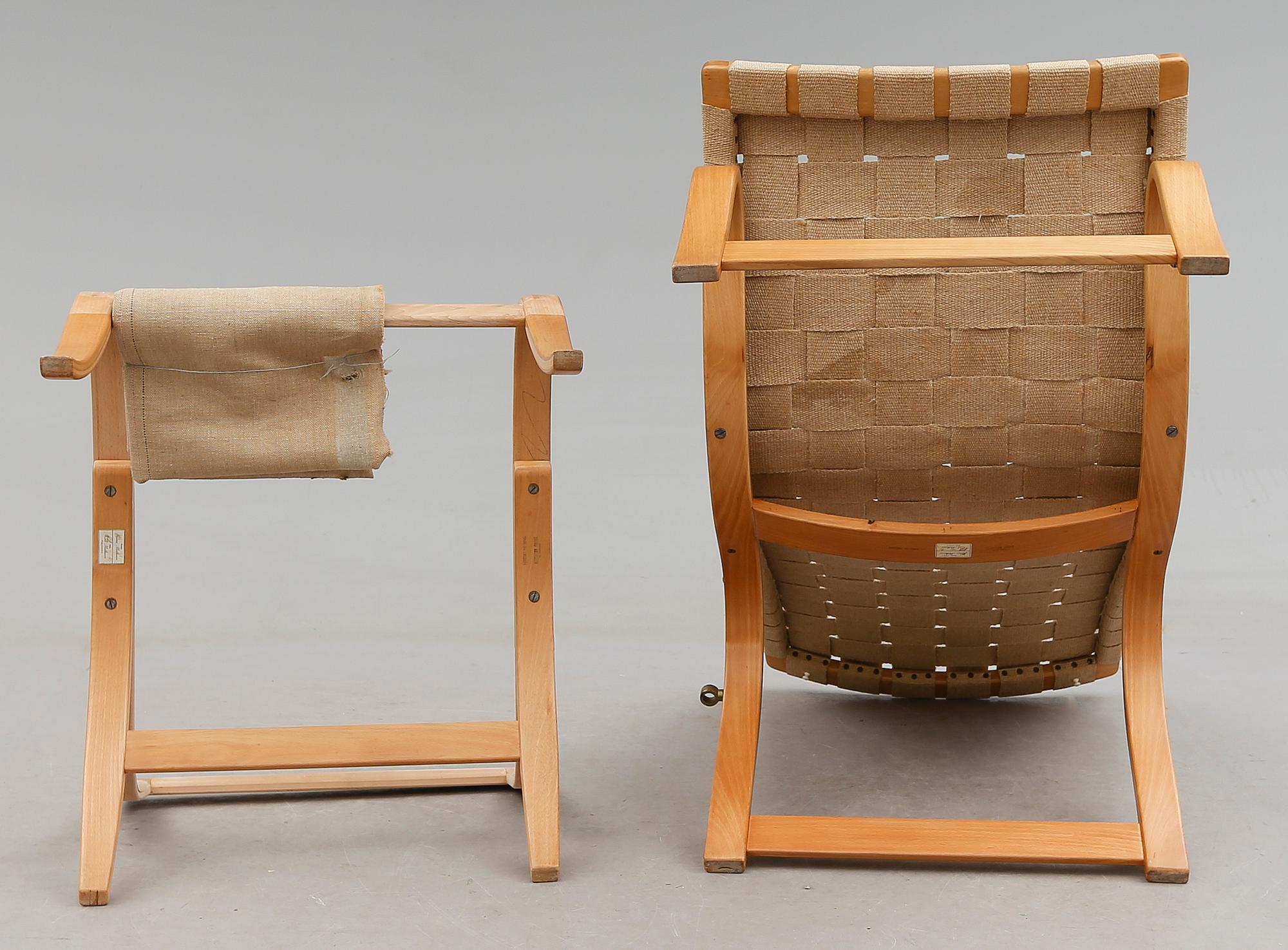 VILSTOL, "Liggstol nr 36", OCH FOTPALL, Bruno Mathsson, Firma Karl Mathsson, Värnamo, 1941.