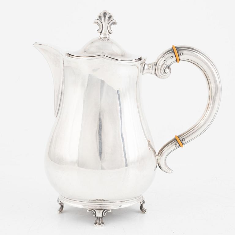 CG Hallberg, hot water jug, silver, Stockholm 1934.