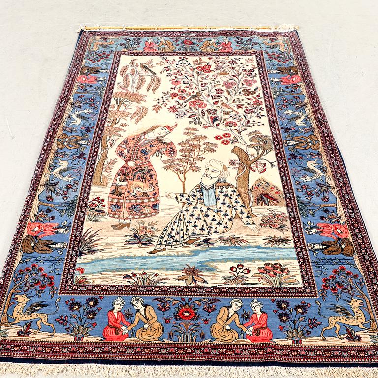 A signed Kashan 'Dabir' carpet, ca 206 x 136 cm.