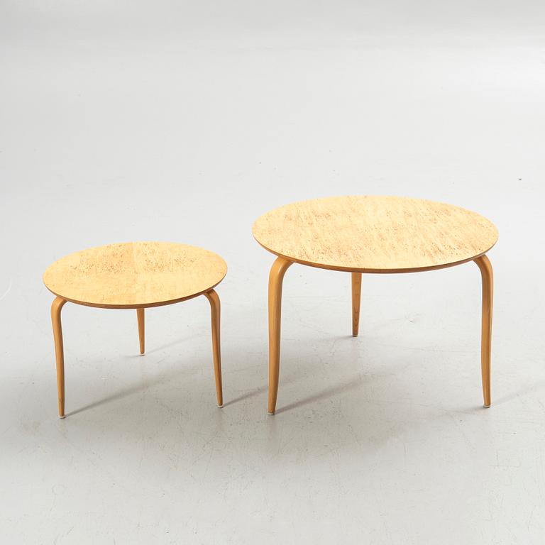 Bruno Mathsson, coffee tables, 2 pcs, "Annika", Karl Mathsson, Värnamo, 2008.