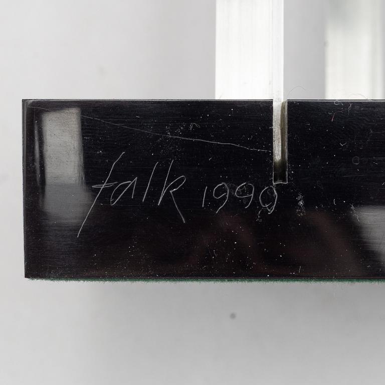 Lars-Erik Falk, sculpture, signed and dated 1990 underneath.