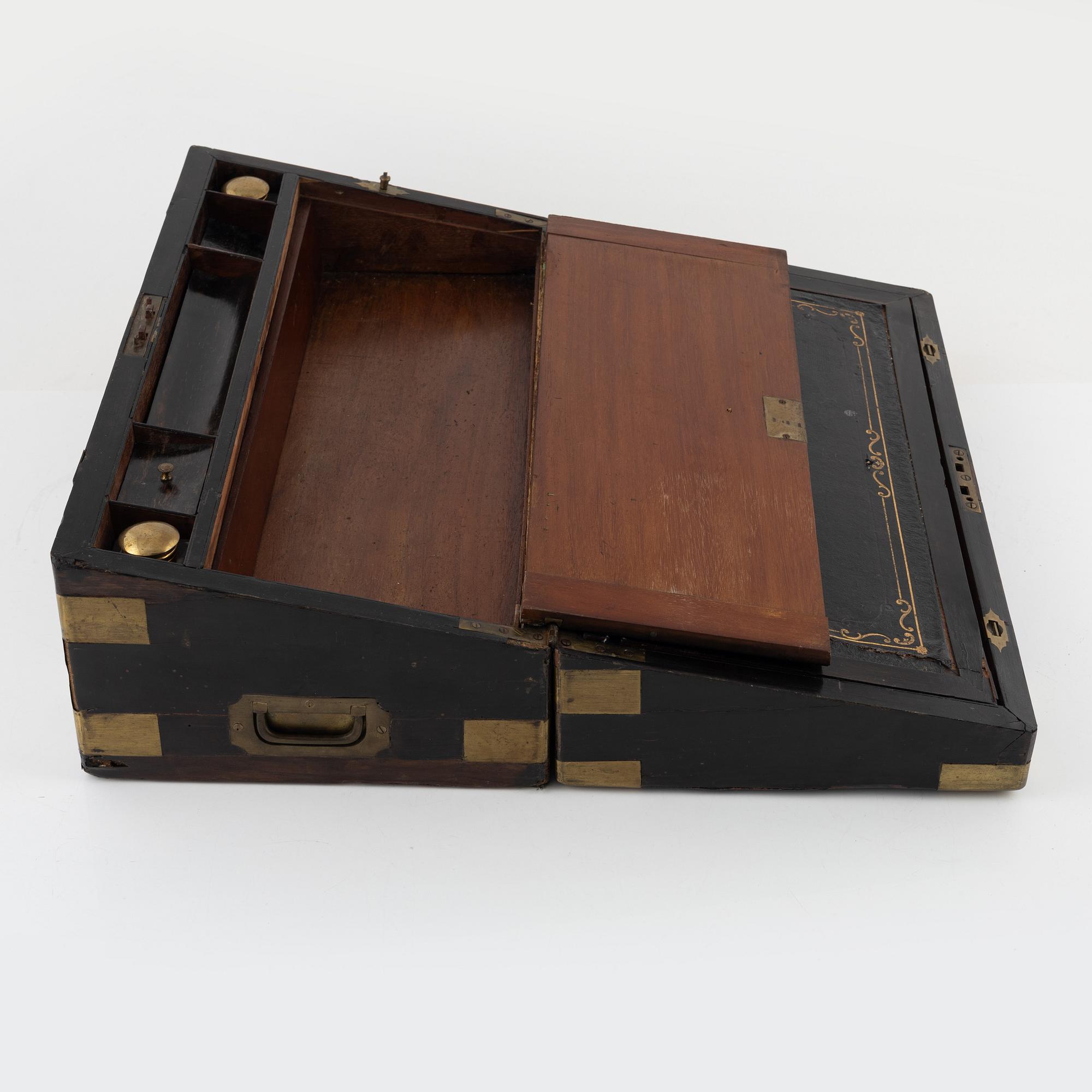 A Victorian writing slope, 1870's.