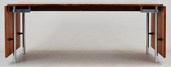 A Hans J Wegner palisander and steel 'AT 319' table, Andreas Tuck, Denmark 1960's.