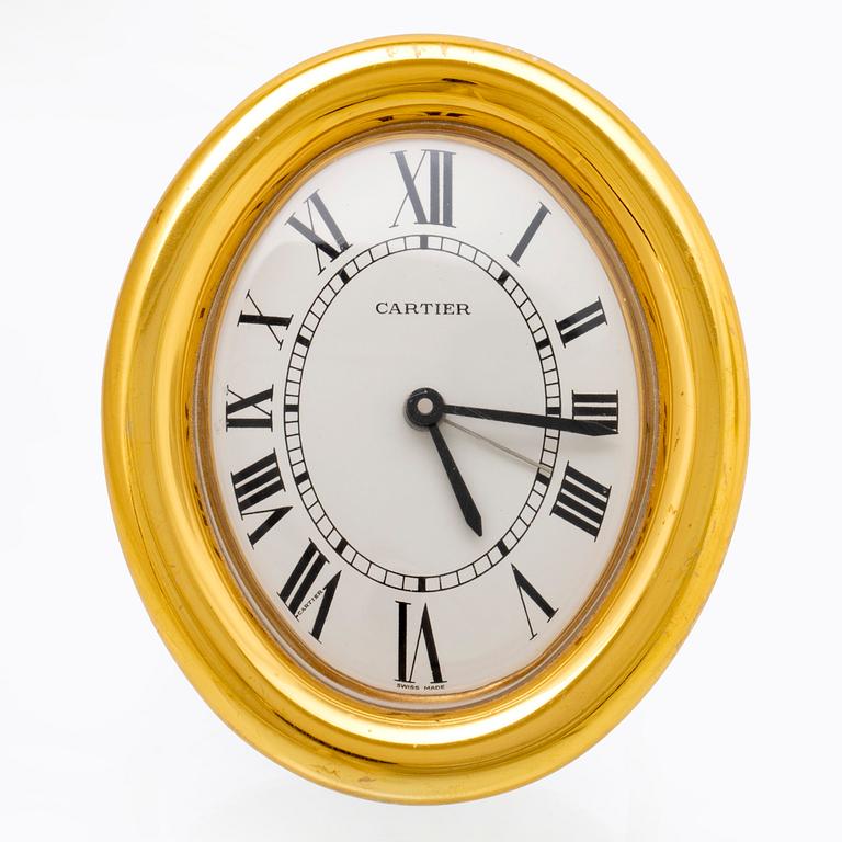 Cartier, bordsur / väckarklocka, 90 x 74 mm.