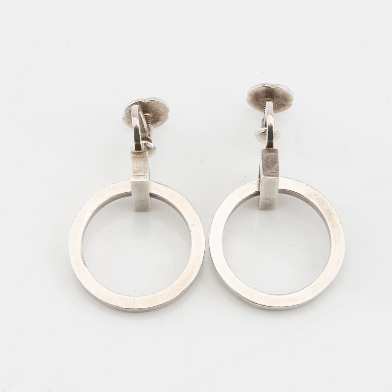 Wiwen Nilsson, a pair of silver earrings, Lund 1953.