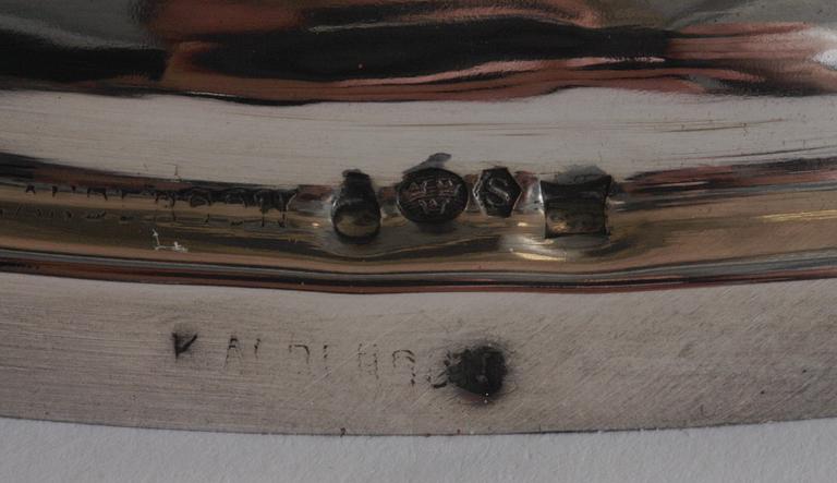 UPPSATSKÅL, silver och glas, K.Andersson.