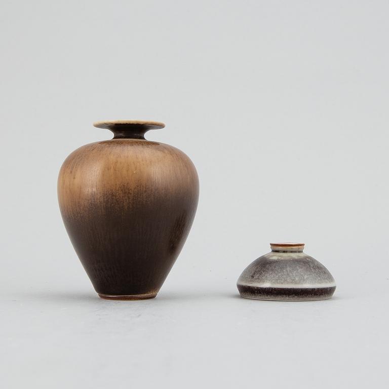 BERNDT FRIBERG, a stoneware vase and miniature bowl, Gustavsberg Studio.
