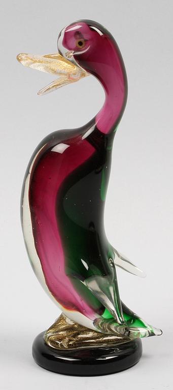 FIGURINER, 2 st, glas, bla Murano, Italien.