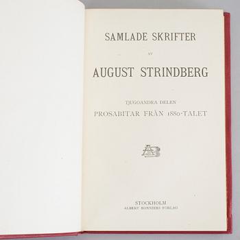 AUGUST STRINDBERG, 55 volymer, August Strindbergs samlade skrifter, 1910-/20-tal.