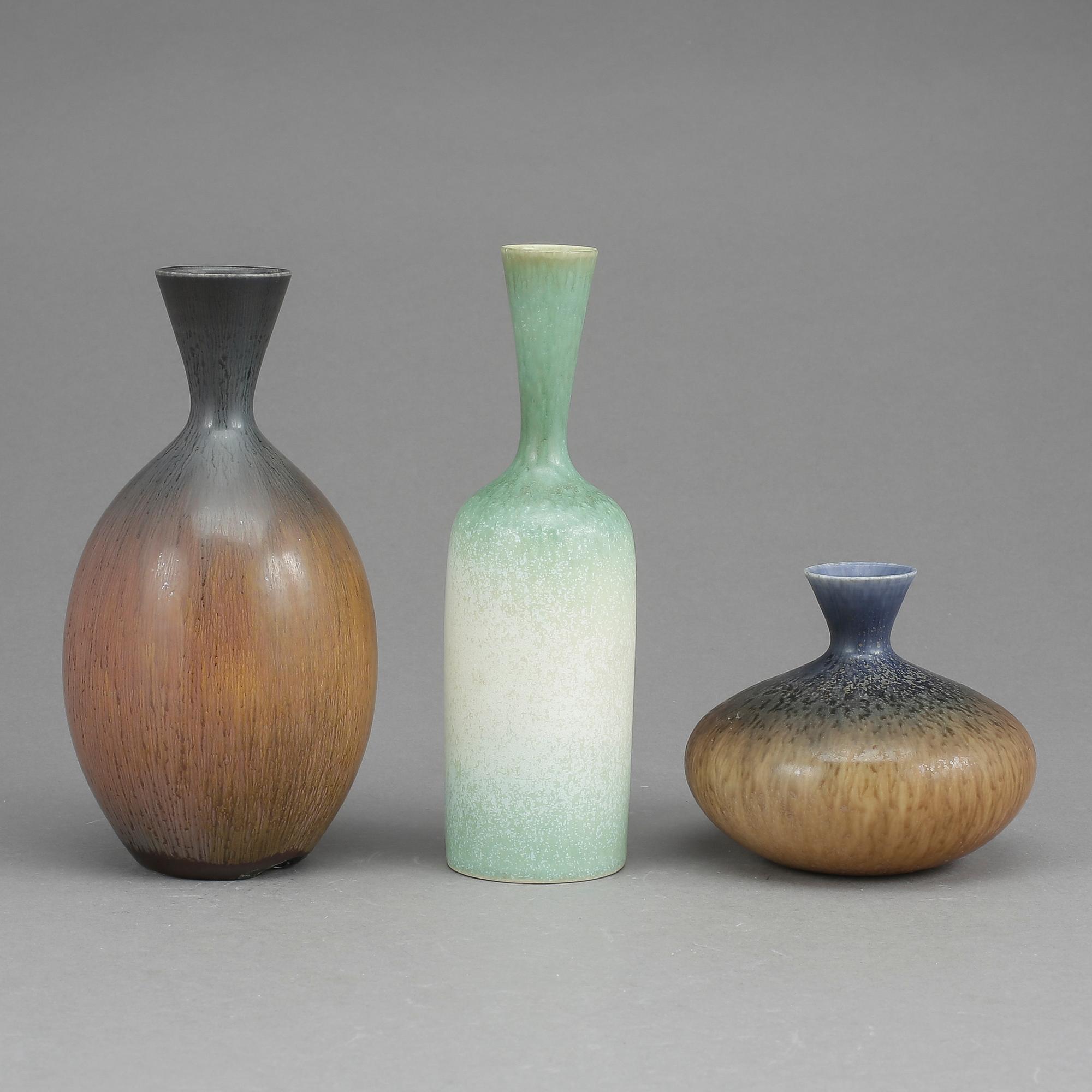 VASER, 3 st. Sven Wejsfelt, Gustavsberg studio 1985, 1988 och 1988.