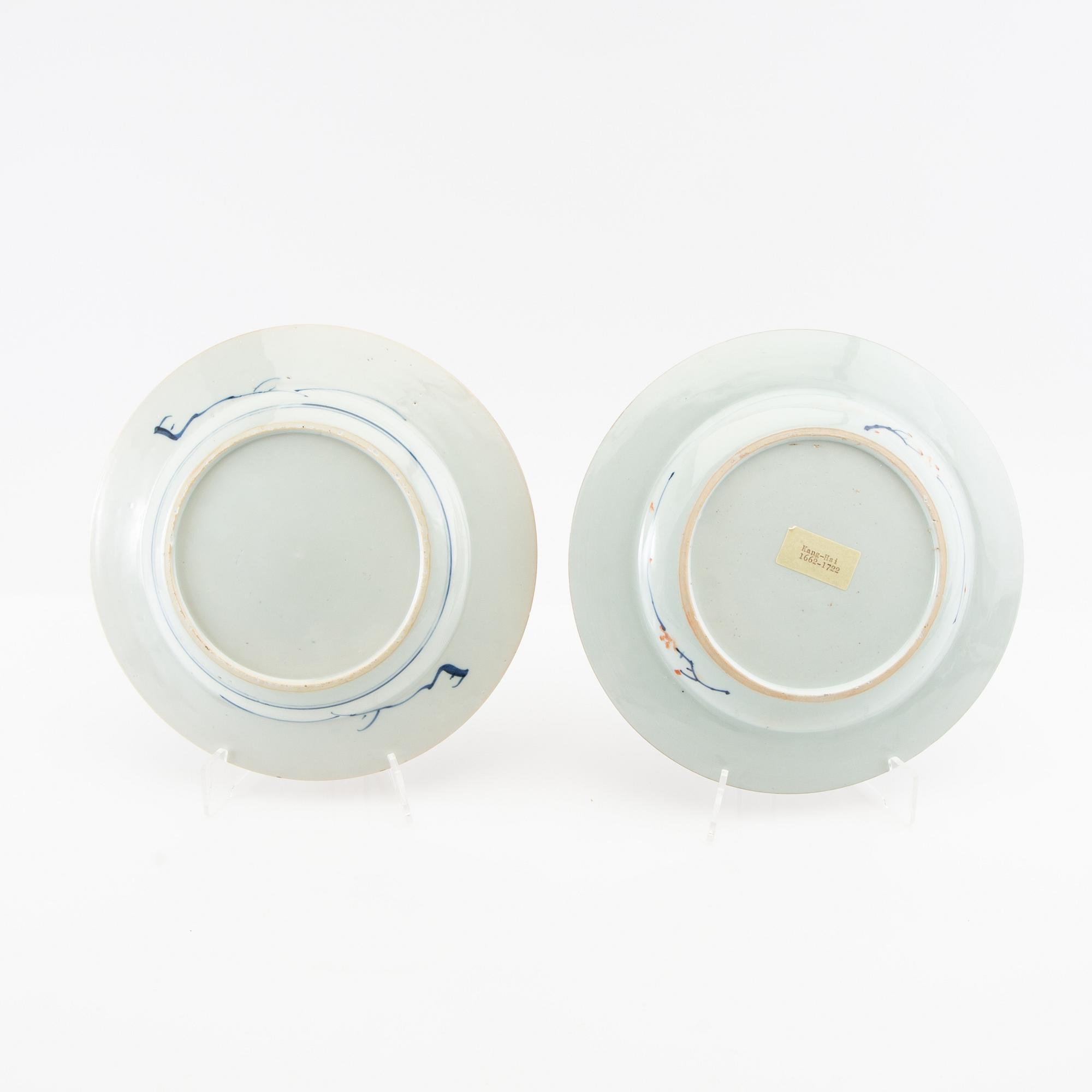 Plates 5 pcs China Qianlong/Kangxi Qing dynasty porcelain.