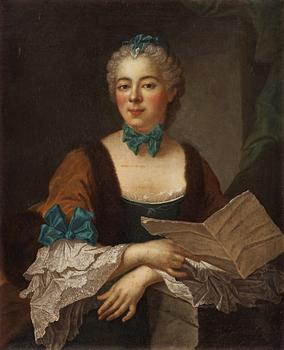 262. French School, 18th Century. Lady with a letter.