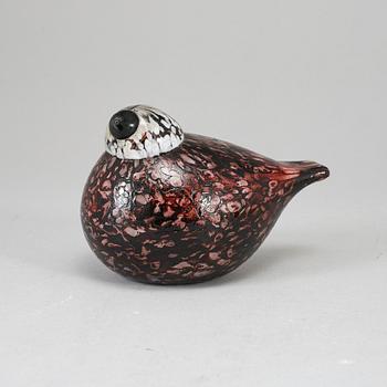 OIVA TOIKKA, a 
glass bird, Rosy Finch (Punavarpunen), signed O. Toikka Nuutajärvi.