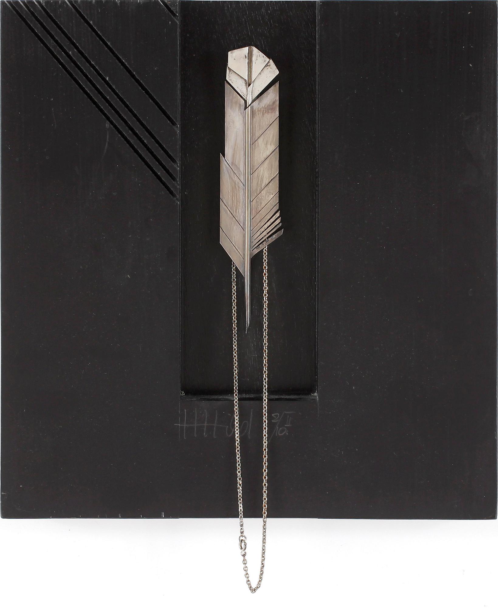 HORST HILD, objekt, trä/silver, 1976, signerad o numrerad 2/10.