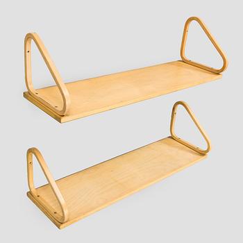 Alvar Aalto, two '112B' shelves, Artek, late 20th century.