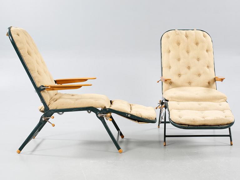 A pair of lounge chairs by C Edvard Lundquist for Lundquist and Tesch AB, 1940s/50s.