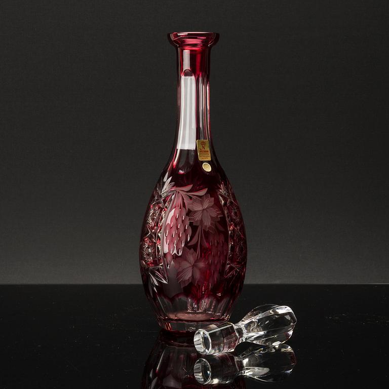 A set of nine glasses and a decanter, Germany later part of the 20th century.