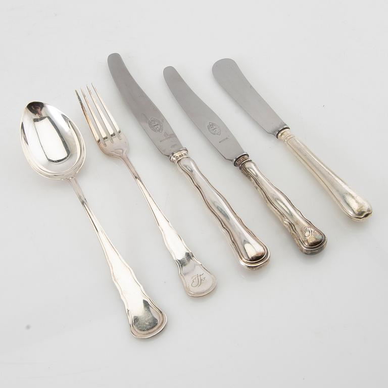 Cutlery, 60 dlr silver "Chippendale" CG Hallberg Stockholm 1945.