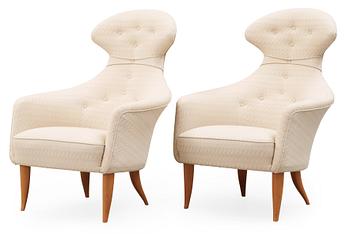 822. A pair of Kerstin Hörlin Holmquist 'Stora Eva' armchairs, Paradise group, Triva-series, Nordiska Kompaniet, 1950's-60's.