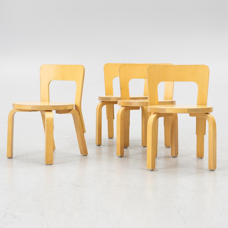 Alvar Aalto, barnstolar, 4 st, Artek, Finland.