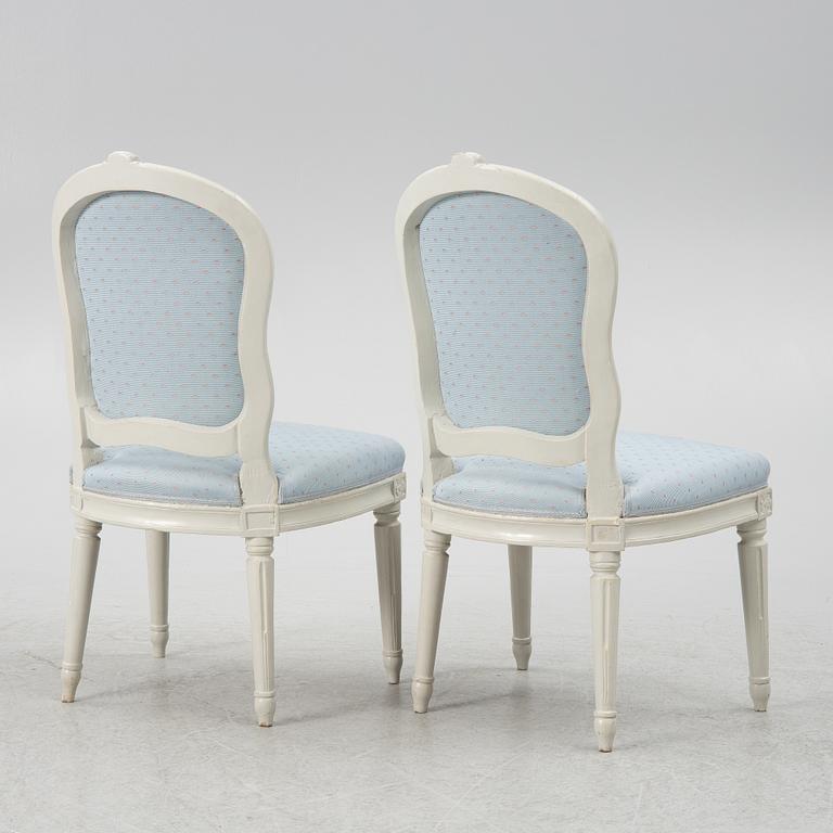 Stolar, ett par, gustavianska, 1700-talets andra hälft.