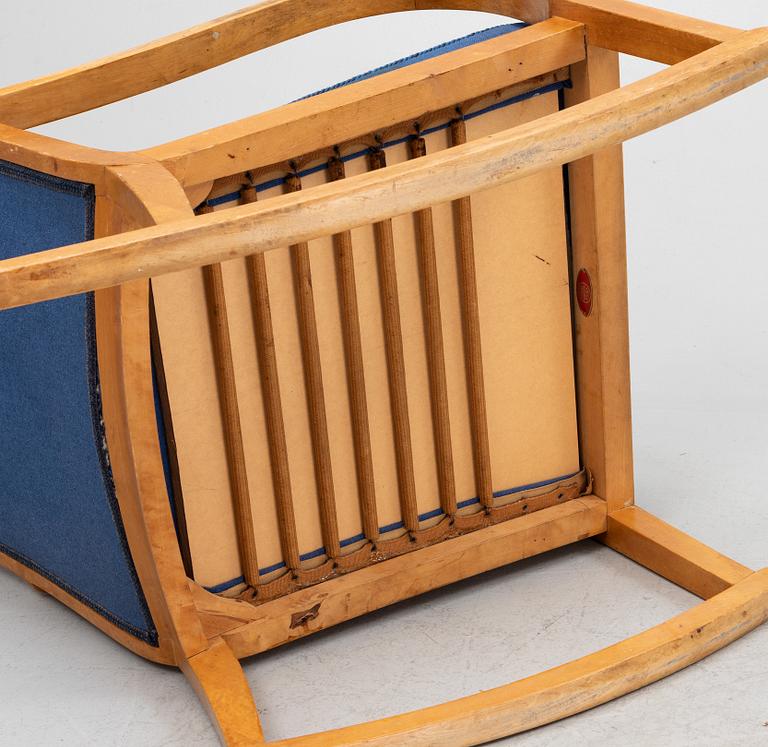 A birch rocking chair, Knoll, mid 20th century.
