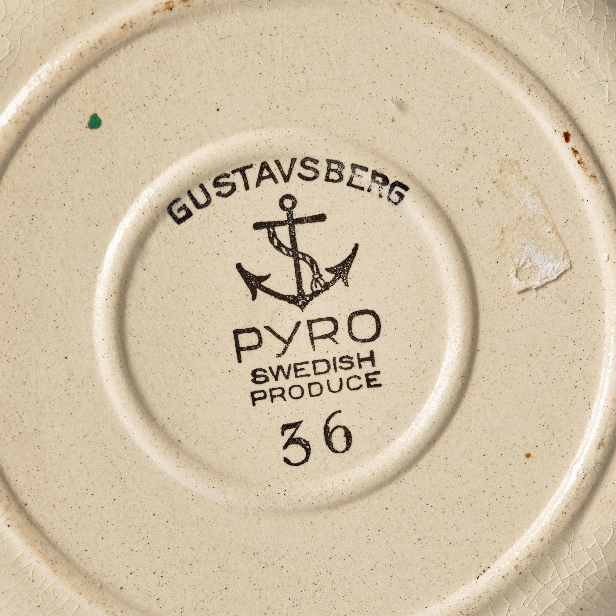 Wilhelm Kåge, 43-pieces of a 'Pyro' service including coffee grinder and spice rack, Gustavsberg, Sweden, 1930 and 1955.
