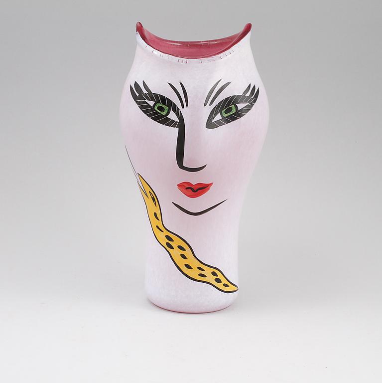VAS, glas, "Open Minds", Ulrica Hydman Vallien, Kosta Boda, 1900-talets slut.
