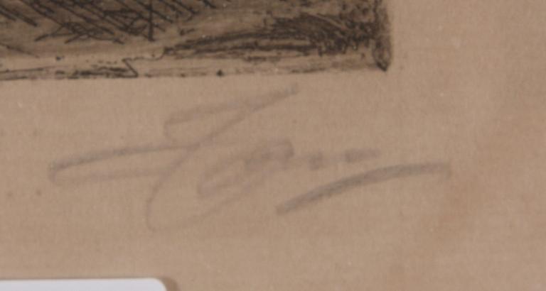 ZORN, ANDERS. Etsningar, 2 st, sign o dat 1898 resp 1916.