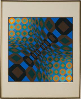 VICTOR VASARELY, coloured lithograph, signed, no 120/200.