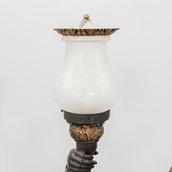 Floor lamps, a pair, circa 1900.