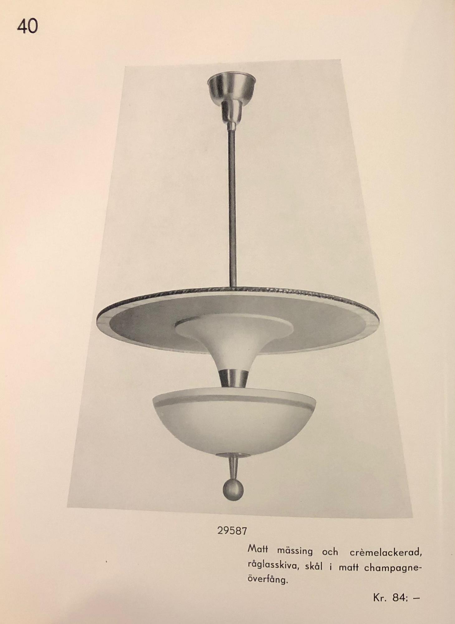 Erik Tidstrand, a ceiling lamp model "29587", Nordiska Kompaniet, 1930s.