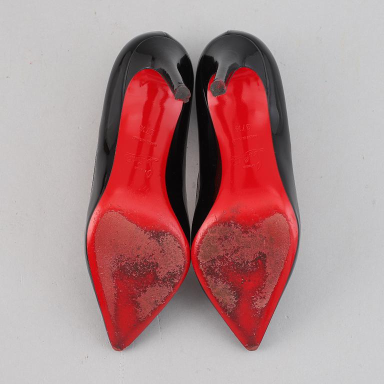 Christian Louboutin, a pair of patent leather high heel shoes, size 37 ½.